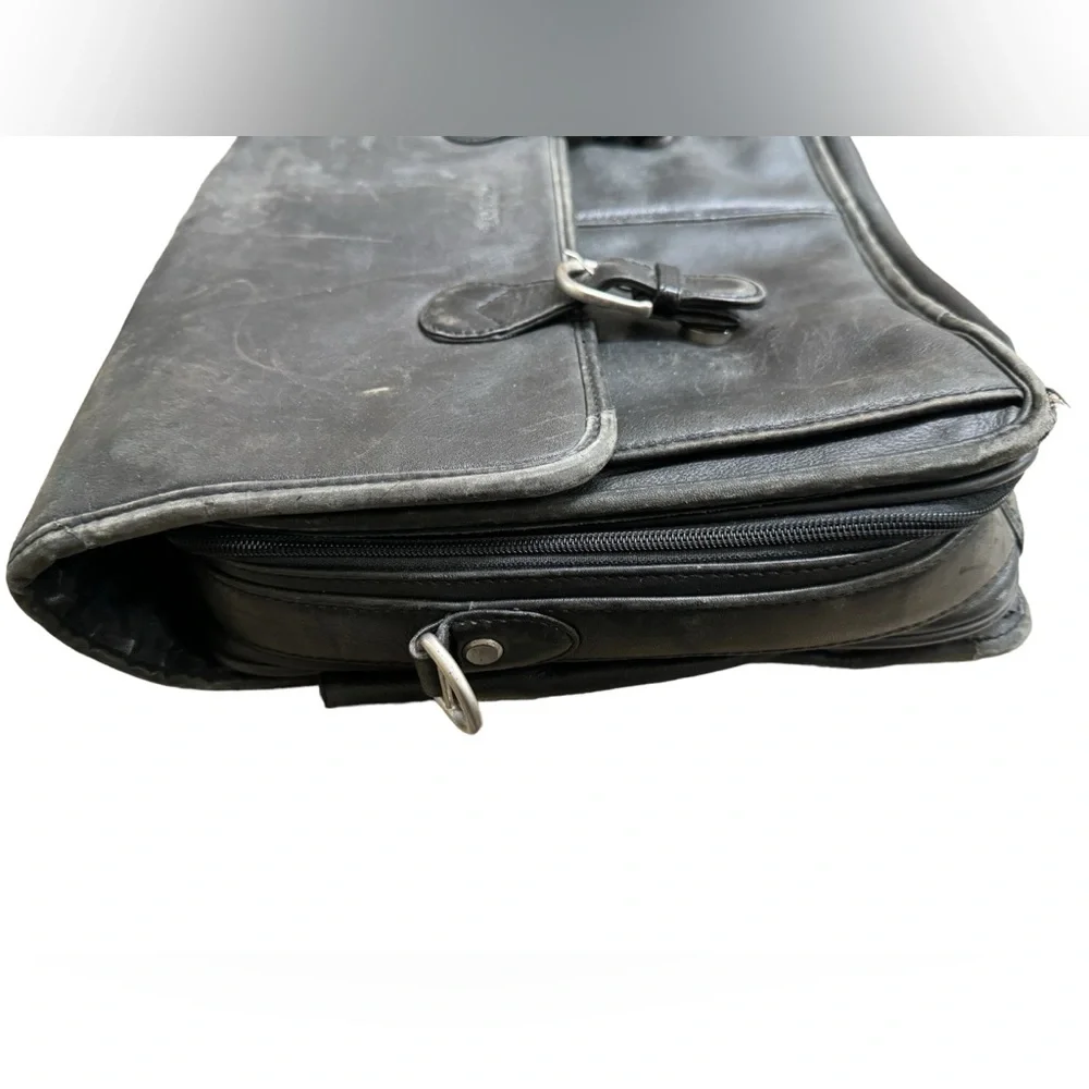 Vintage Black Leather Kenneth Cole Reaction High End Men’s Laptop Briefcase Bag